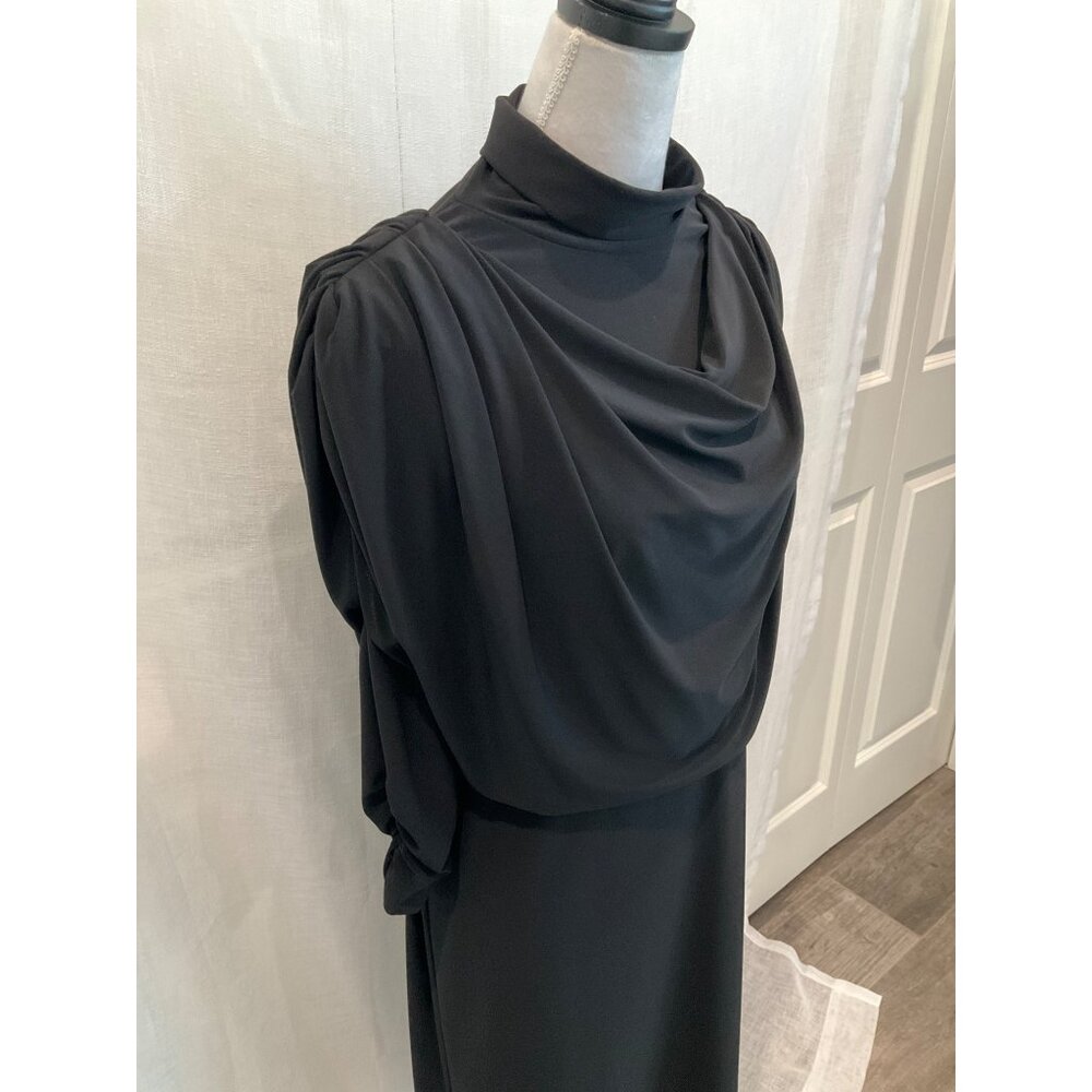 Joseph Ribkoff Black draped long sleeve dress size 10 - Picture 4 of 7